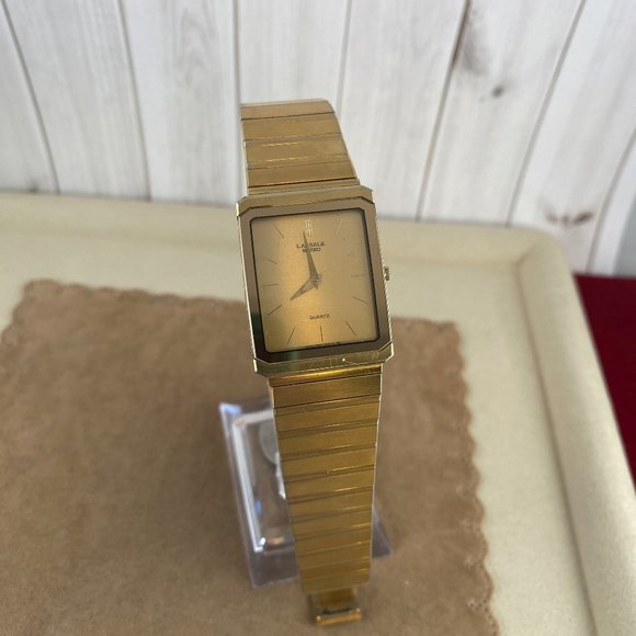 Vintage Unisex 18 Karat Heavy Gold Plated Lassale by Seiko luxury Watch - Picture 9 of 9